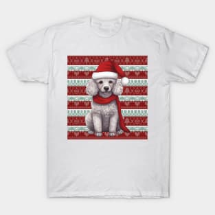 Funny Poodle Dog Christmas Ugly T-Shirt